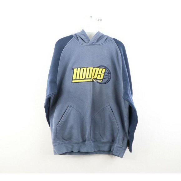 Vintage Nike Mens Small Mini Swoosh Basketball Spell Out Faded Hoodie Sweatshirt
